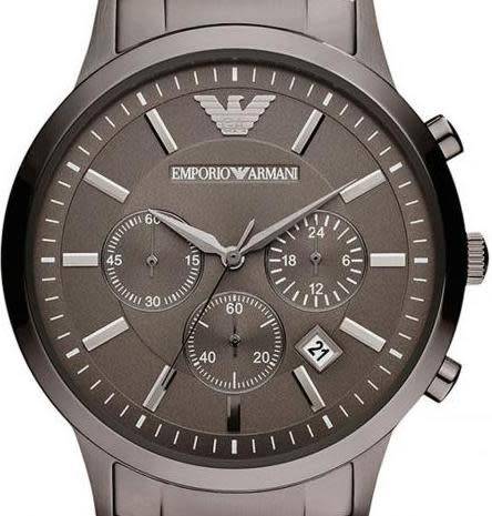 EMPORIO ARMANI GUNMETAL GREY IP CHRONOGRAPH GENTS WATCH#BRAND NEW IN BOX#LAST ONE!