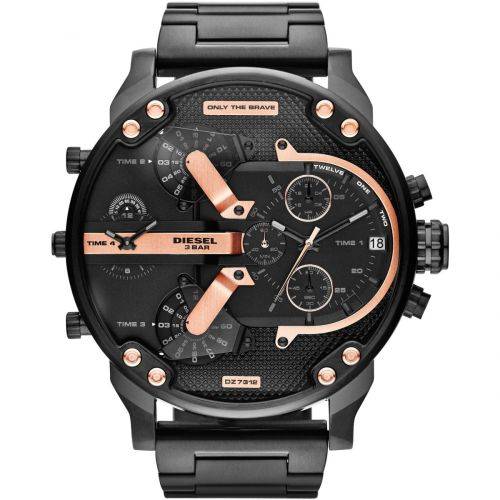 DIESE XXL BIG DADDY 57mm 4 TIMEZONE Watch++R8999.99++BRAND NEW  IN BOX++The Black Beast++