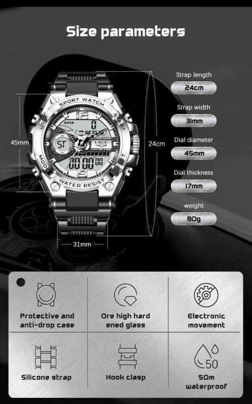 Stunner!! Latest LIGE GENTS SPORTWATCH NEW IN BOX