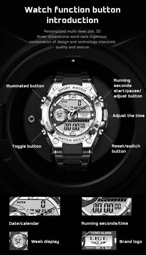 Stunner!! Latest LIGE GENTS SPORTWATCH NEW IN BOX