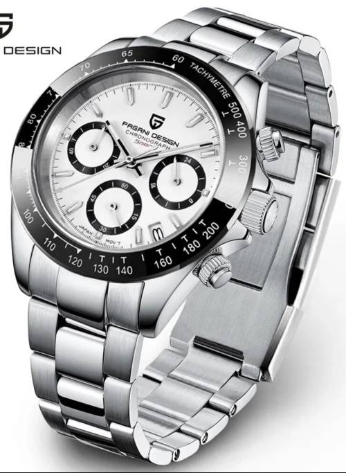 L@@K!! Pagani Design-Sapphire Crystal Speedway Seiko Chrono VK63 Mvt.