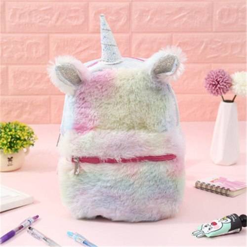 Fluffy unicorn backpack