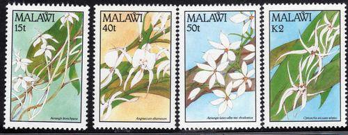 MALAWI 1990 ORCHIDS SET OF 4 U.M.M. SG 848-51. CAT 13,75 POUNDS.