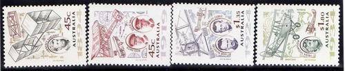 AUSTRALIA 1994 "AVIATION PIONEERS" SET OF 4 UMM. SG 1475-78. CAT 8,75 POUNDS.