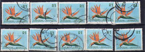 SOUTH AFRICA 1963-7 R1 DEFIN W/MARK RSA x 10 VERY FINE USED. SACC 235, SG 236. CAT R2500, SG 480 GBP