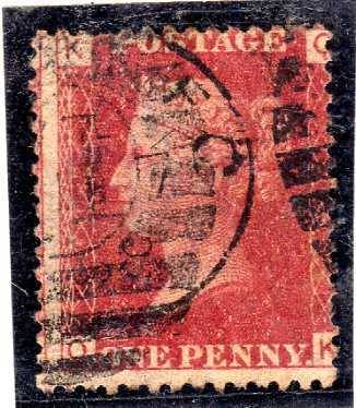 GREAT BRITAIN 1858-79 1d ROSE RED PLATE 103 FINE USED. SG 43. CAT 4 POUNDS.