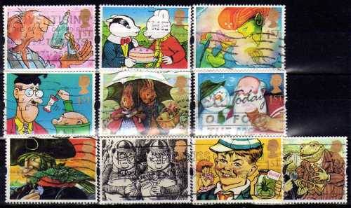 GREAT BRITAIN 1993 GREETING STAMPS SET OF 10 GOOD COMMERCIAL USED. SG 1644-53. CAT 12 GBP.