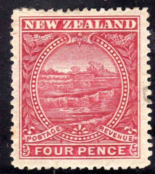 NEW ZEALAND 1898 DEFIN 4d DULL ROSE MOUNTED MINT. SG 252c. CAT 16  POUNDS.