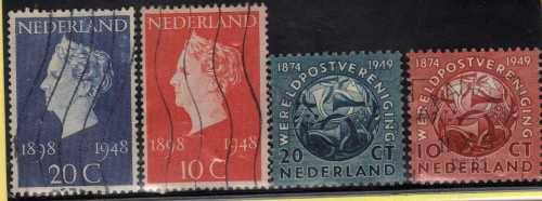 NETHERLANDS 2 SETS OF 2 FINE USED. SG 670-671 & 706-707. CAT 6,85 GBP. (2013)