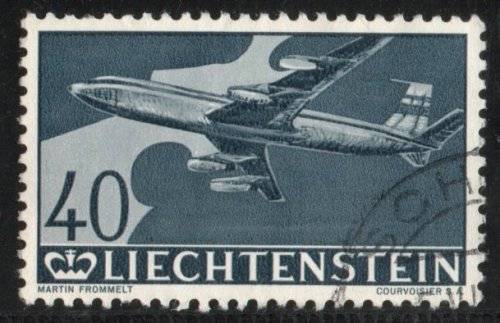 Liechtenstein 1960 Air 40c blue very fine used. SG 396. Cat £4,25. (2013)