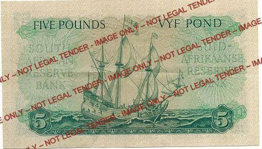 MH De Kock - Five pound - 3rd issue - C71 - VF Condition
