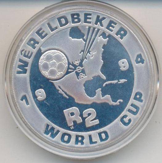 1994 Soccer World Cup, R2 SAM Crown size, Proof coin