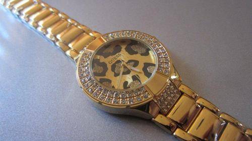 LADIES GUESS WATCH - GOLD LEOPARD FACE!!!