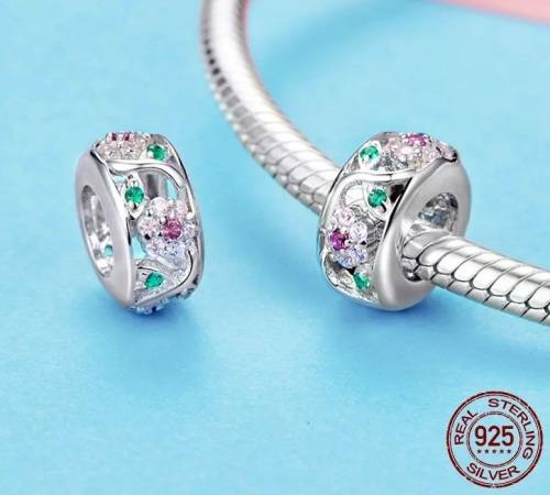 S925 Openwork Flower Spacer Charm fits Pandora Bracelets