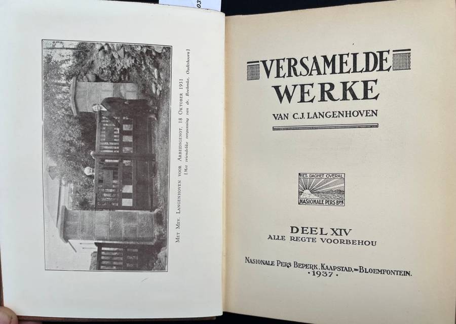 C.J. LANGENHOVEN Versamelde werke. 1937. Volumes 1-14