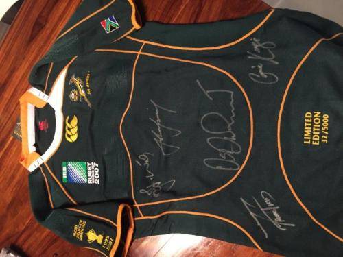 Limited edition  Rugby Jersey with signed Captains