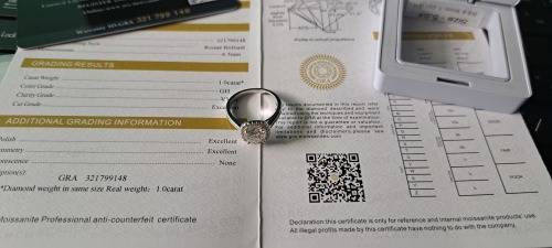 Shiny 1CT Moissanite Square Rings For Women S925 Sterling Silver Wedding Jewelry Size 5.5#