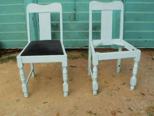SET X 2 TEAK CHAIRS - PAINTED