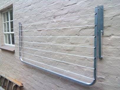 aluminum fold away wall washing line