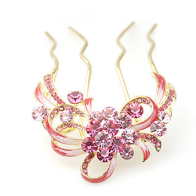 Gorgeous Flower with Crystal Hair Comb Wedding Hair Pin