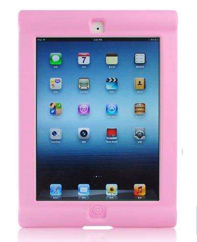 Pink Anti-shock Silicon Case For Ipad 2 Ipad 3 Ipad 4 The New Ipad Cover