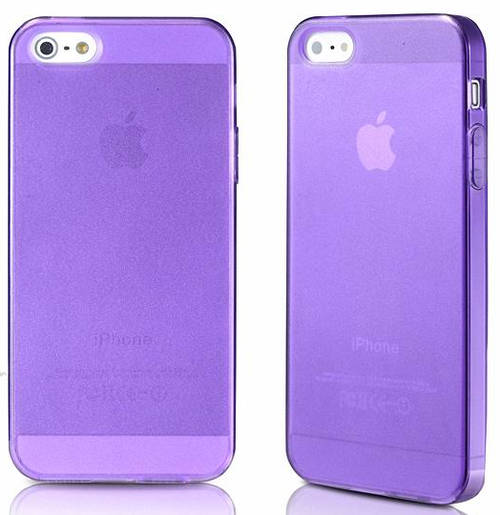 TPU Soft Cellphone Case With Anti Dust Cover For Apple Iphone 5 Cellphone Cover Purple