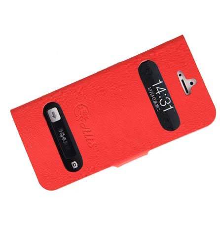 Time View Cellphone Stand Case Holder For Apple Iphone 5 Cellphone Cover - Red