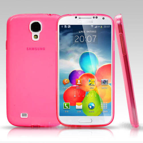TPU Soft Cellphone Case With Port Dust Cover For Samsung Galaxy S4 I9500 Cellphone Cover - Pink