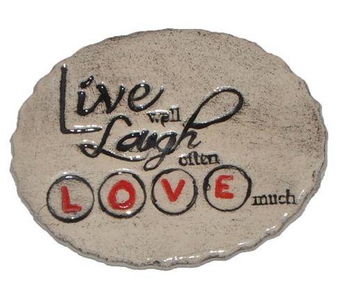 mosaic inserts ceramic live love laugh