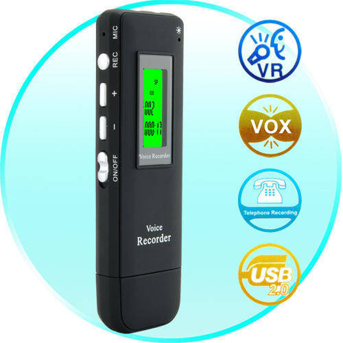 Digital Voice and Telephone Recorder (2GB Memory + USB Drive)