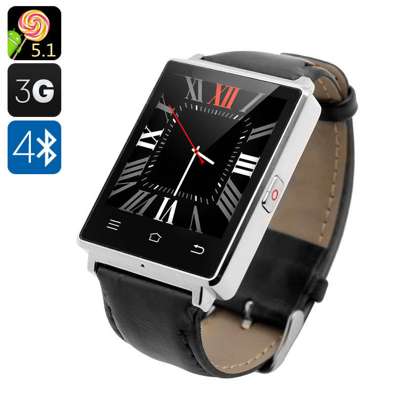 NO.1 D6 3G Smart Watch - 1.63 Inch Display, Android 5.1, Bluetooth 4.0, GPS, Wi-Fi, Heart Rate