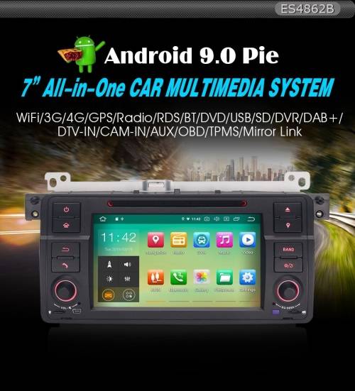 7" Android 9.0 Car Stereo GPS Sat Nav DAB+OBDII BT DTV for BMW 3er E46 M3 Rover75 MG