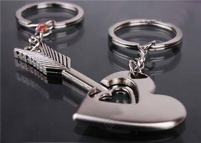 Couple key chain heart & arrow