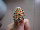 Gold filled multi colour topaz peacock ring size 7-9