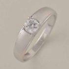 White gold filled solitaire cubic zirconia ring size 8