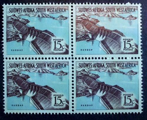 Stamps SWA 1963 Hardap dam Def. block of 4