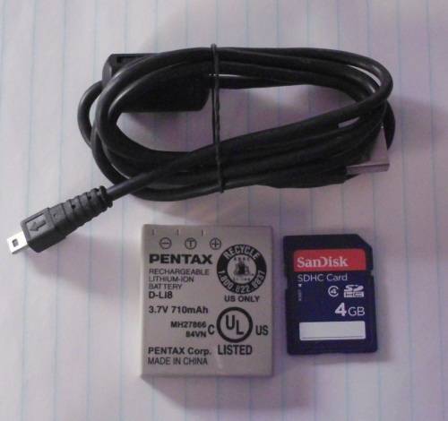 Camera - Pentax Optio D-L18 Battery/SD Card/USB cable