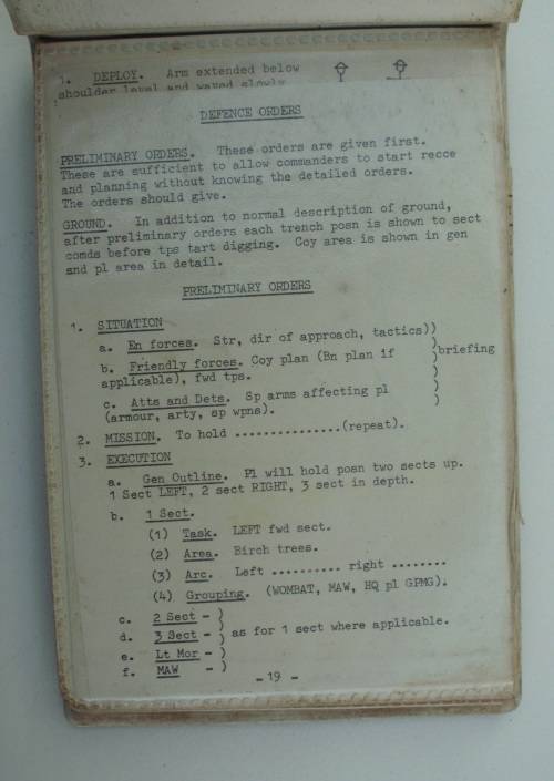Mililtary Instructions in Booklet