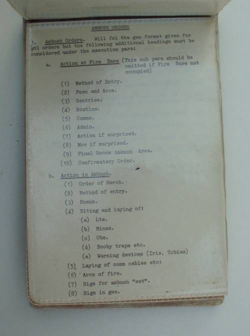 Mililtary Instructions in Booklet