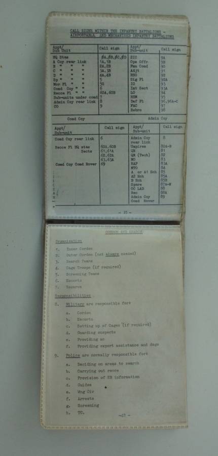 Mililtary Instructions in Booklet