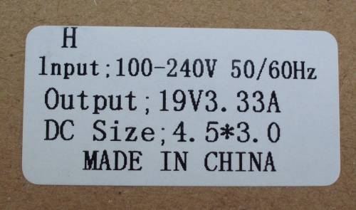 HP laptop charger 19,5v 3,3a 65W [Generic] [min order 15 units]