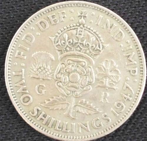 Coin UK 2 Shilling 1947 - Ef