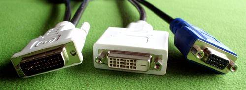 Cable splitter dvi dual to dvi female and vga female.