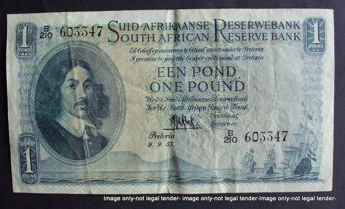 1 Pound banknote 1955 South Africa