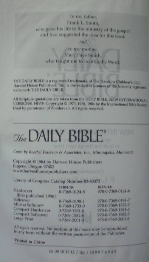 Bible - The Daily Bible - NIV - 1984