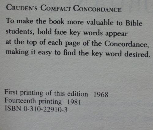 Bible - Crudence Compact Concordance - 1981