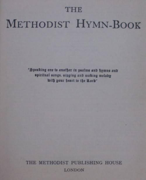Bible/Book -The Methodist Hymn Book -1954-1,040 Pages-Pocket-Leather