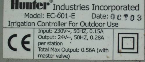 Hunter Irrigation Controller - 6 Stations - EC601E