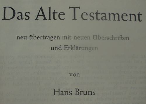 Bible - Die Bibel - German - Hans Bruns - 1964