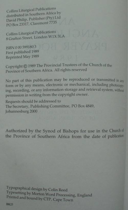 Bible/Prayer Book - Anglican - 1989 - H/C - B